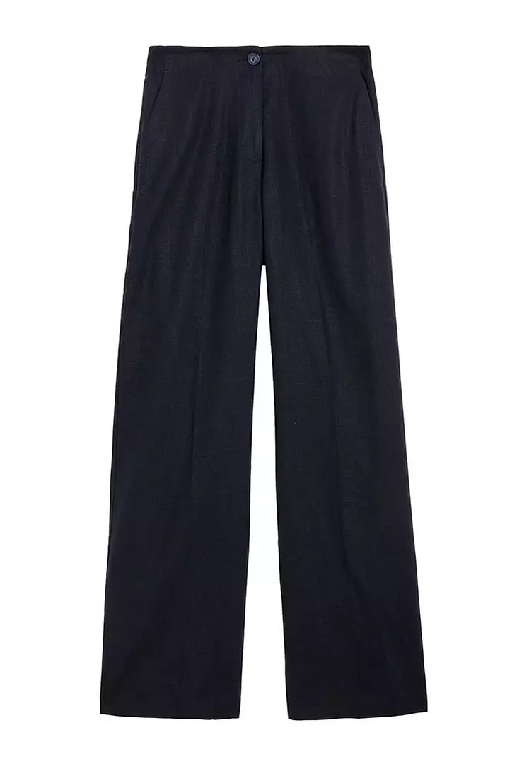 Marks and spencer hot sale linen trousers wide leg