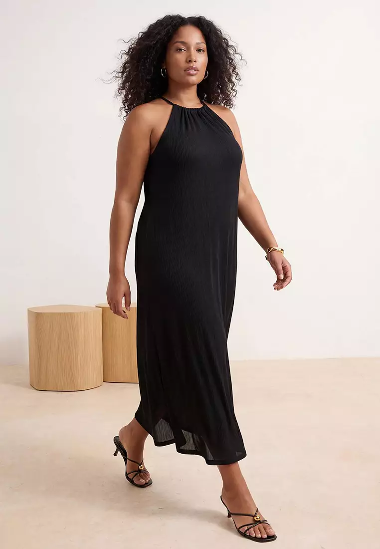 加大碼掛頸連身裙