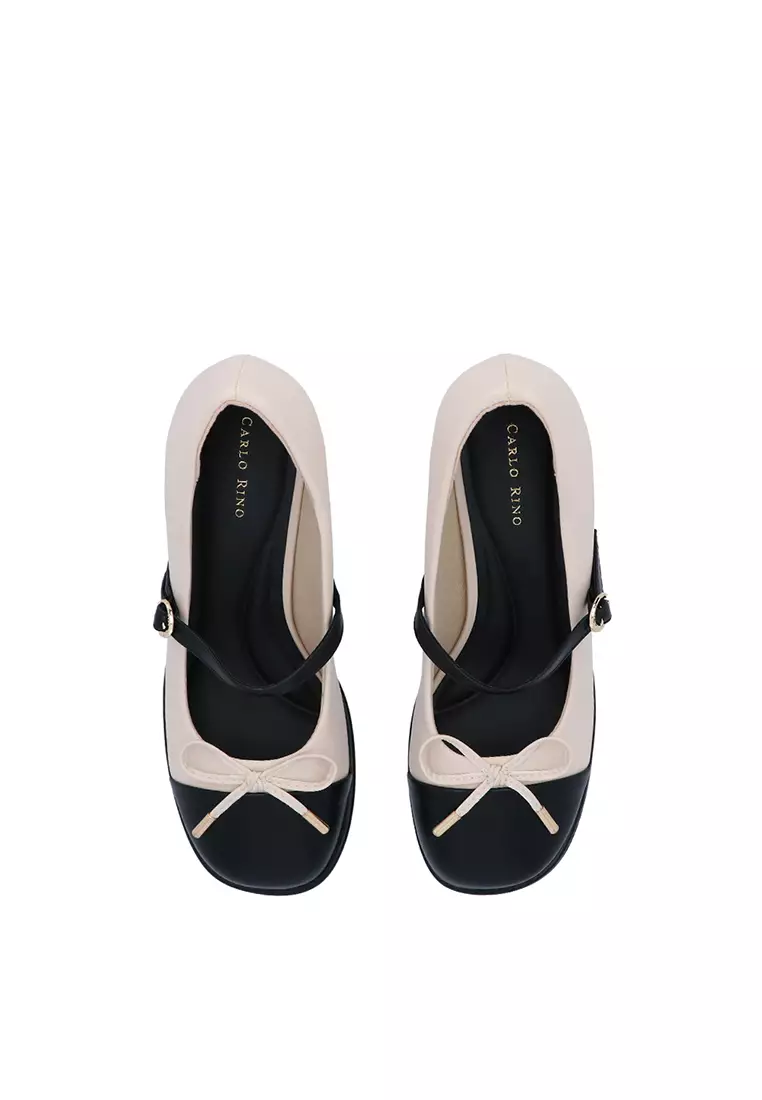 Nude Bowsque Mary Jane Heels