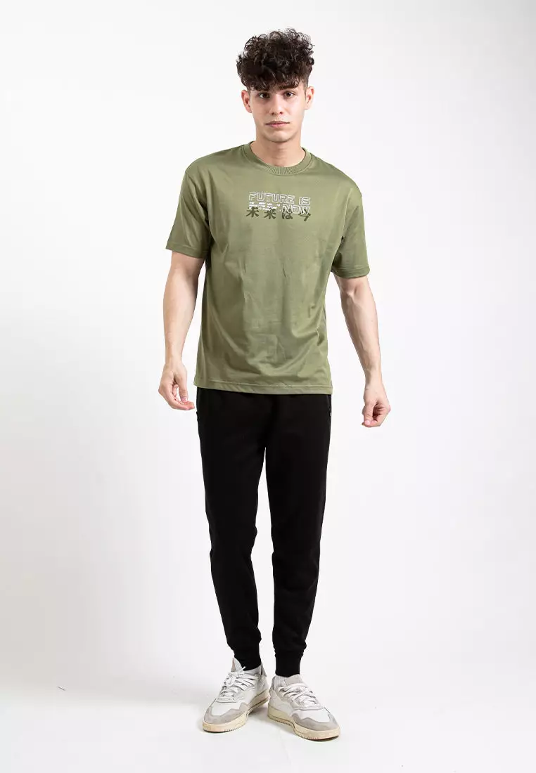 Forest Oversized Graphic Tee Crew Neck Short Sleeve T Shirt Men | Oversized Shirt Men - 621342-48Olive