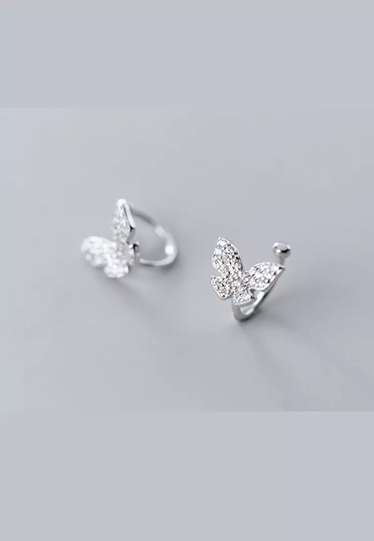925 Silver Zircon Butterfly Ear Cuff JW AR-G5386