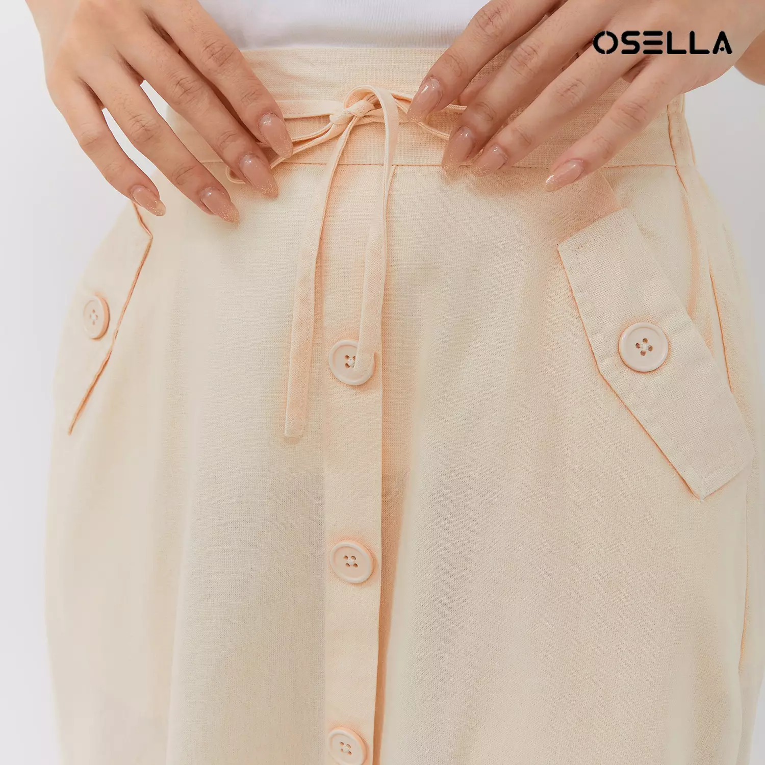 [NEW] Osella Lindy Long Skirt With Buttons 21874001 | Rok Wanita Warna Cream