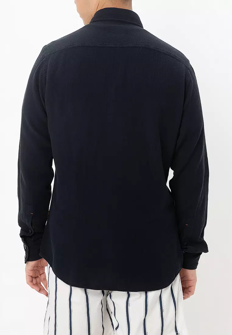 Waffle Print Shirt - BOSS Orange