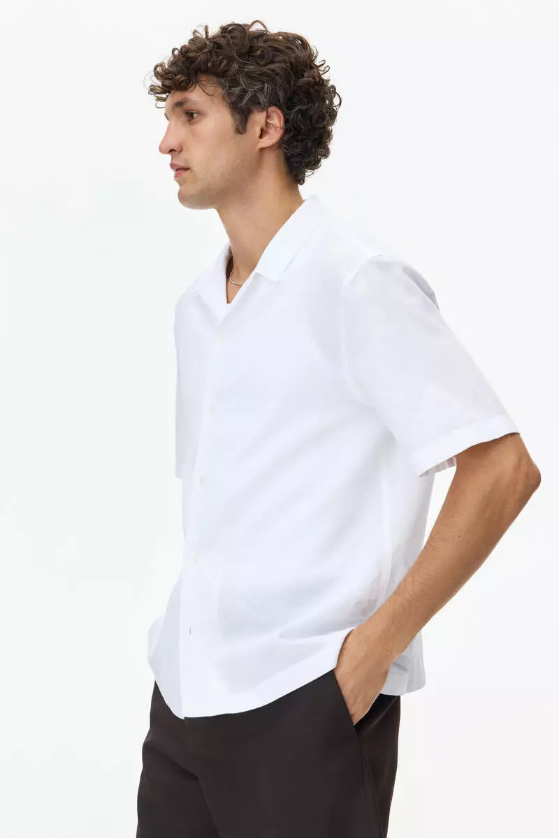 Relaxed Fit Linen-blend resort shirt
