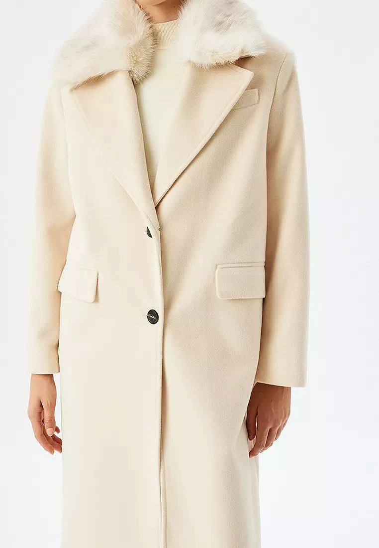 Faux Fur Collar Coat