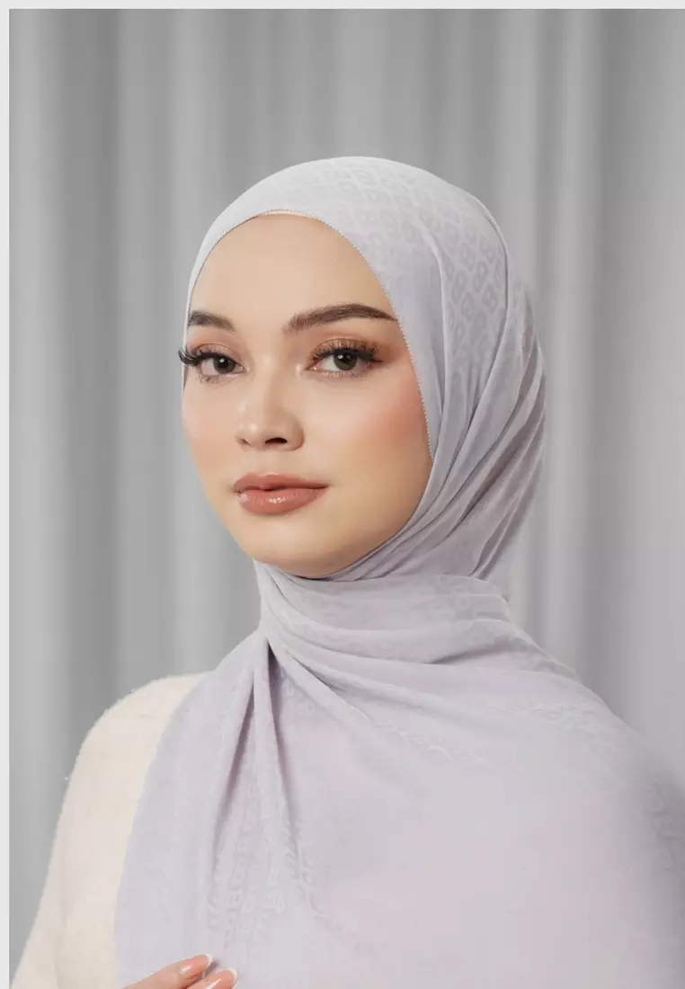 Tapis Satin Jacquard Shawl - Raindrops