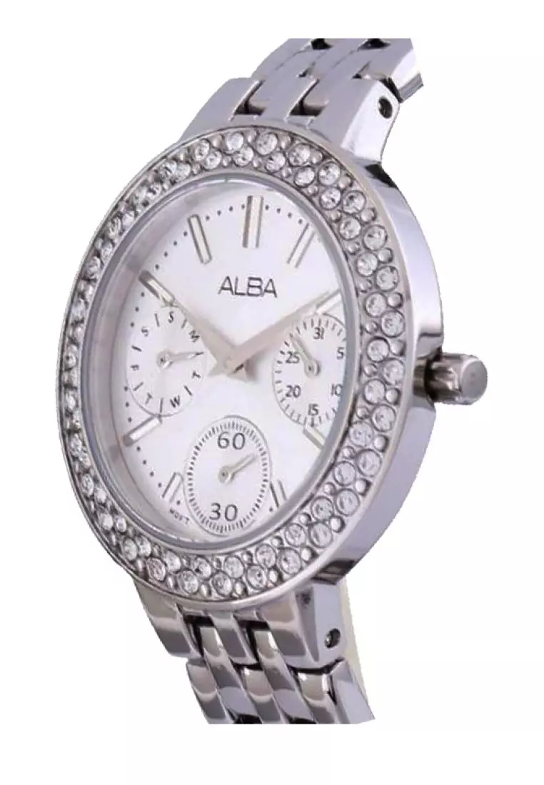 Jam Tangan Wanita Alba Original Garansi Resmi AP6459 AP6459X1 Strap Stainless Steel Silver