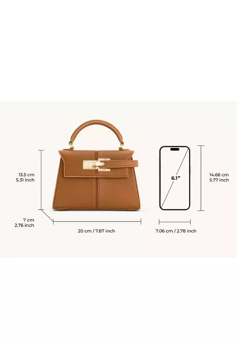 Elise Top Handle Bag - Brown 