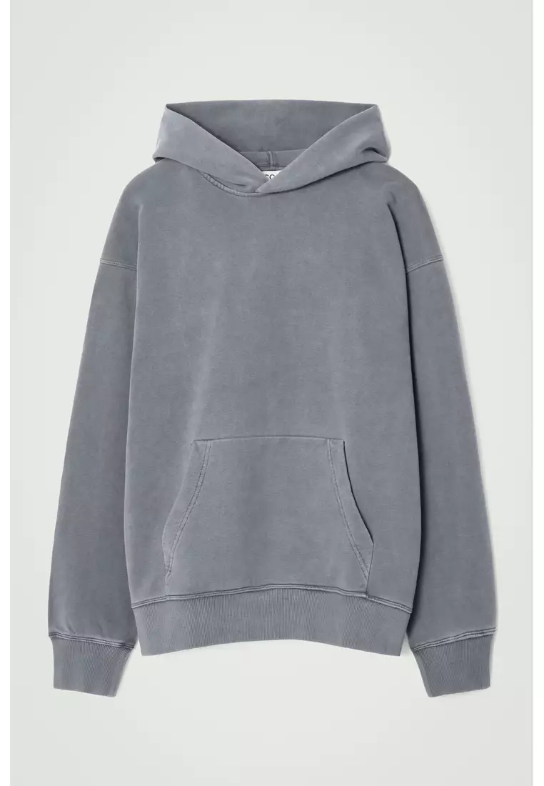 WASHED COTTON-JERSEY HOODIE