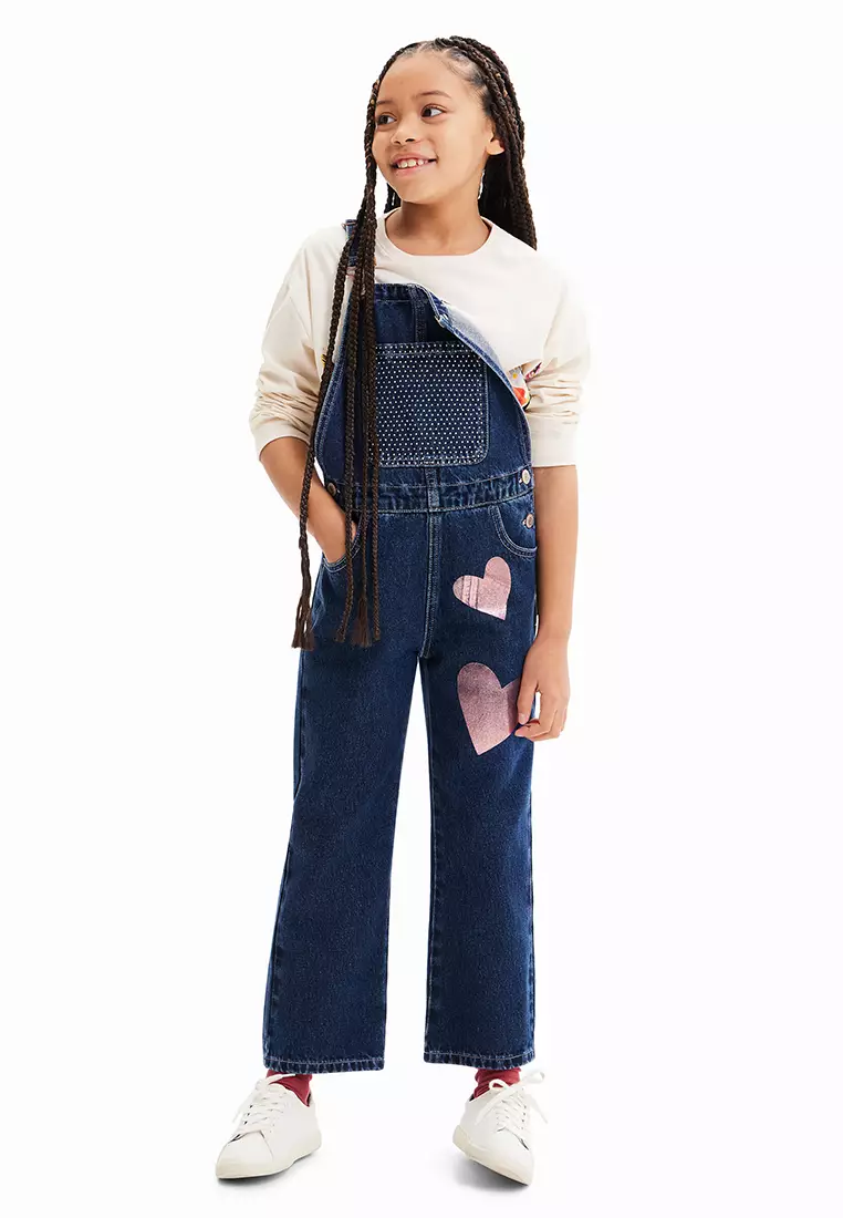Desigual Girl Denim heart dungarees