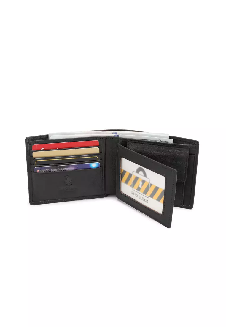 Gift Set - Leather RFID Wallet + 35mm Automatic Buckle Belt - Black