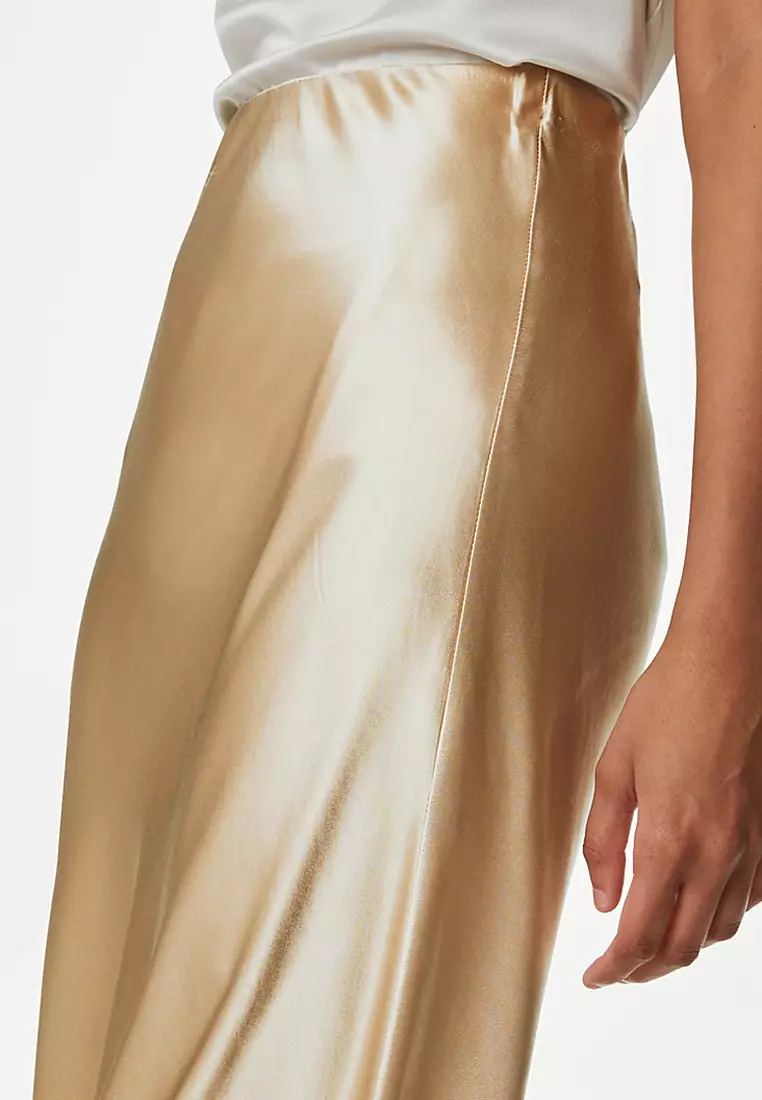 Satin Midaxi Slip Skirt