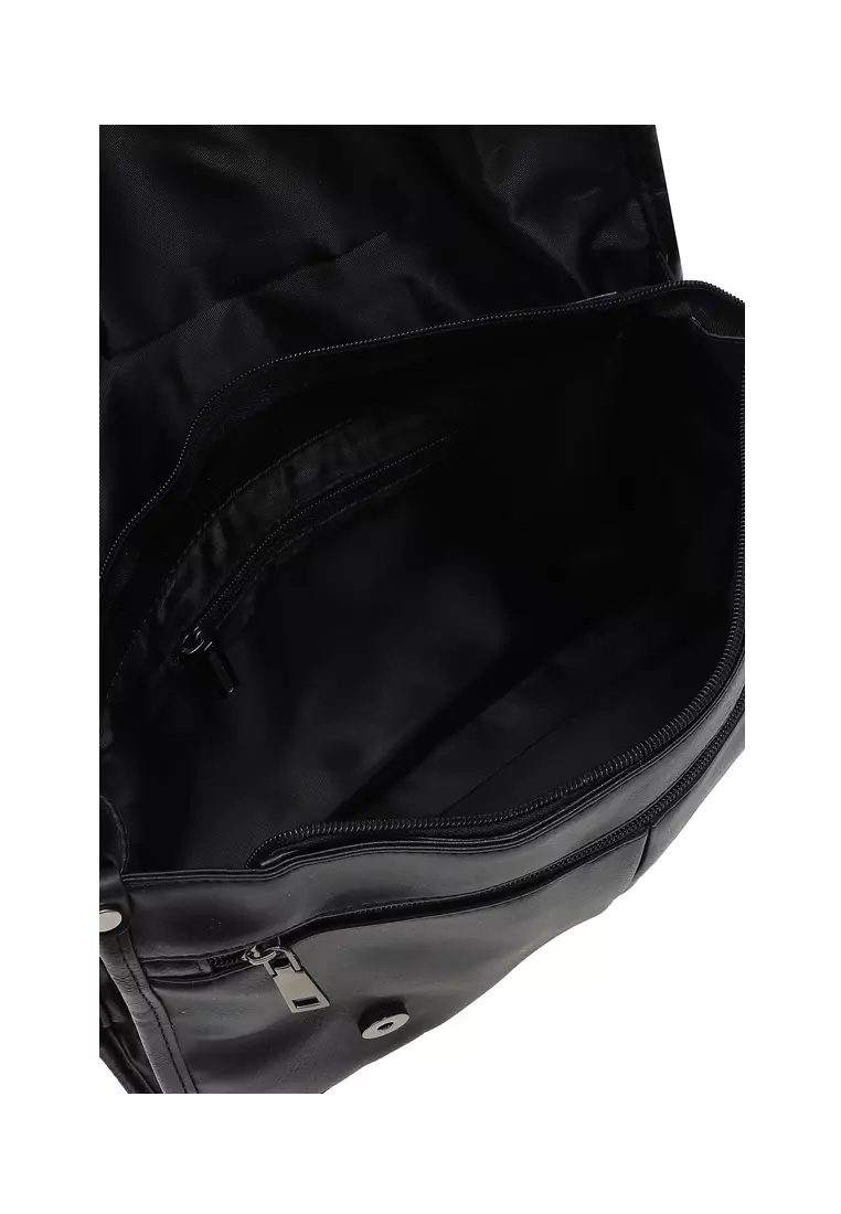 Roger Tas Selempang Sling Bag Pria Kantor Handmade Material Geuine Leather Kulit ORIGINAL - Black