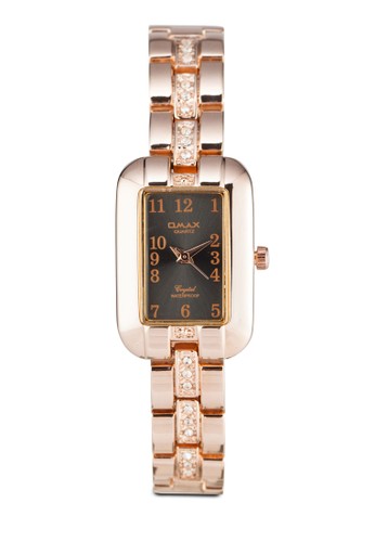 Omesprit hong kongax JH0450RS 方框晶鑽細鍊錶, 錶類, 不銹鋼錶帶