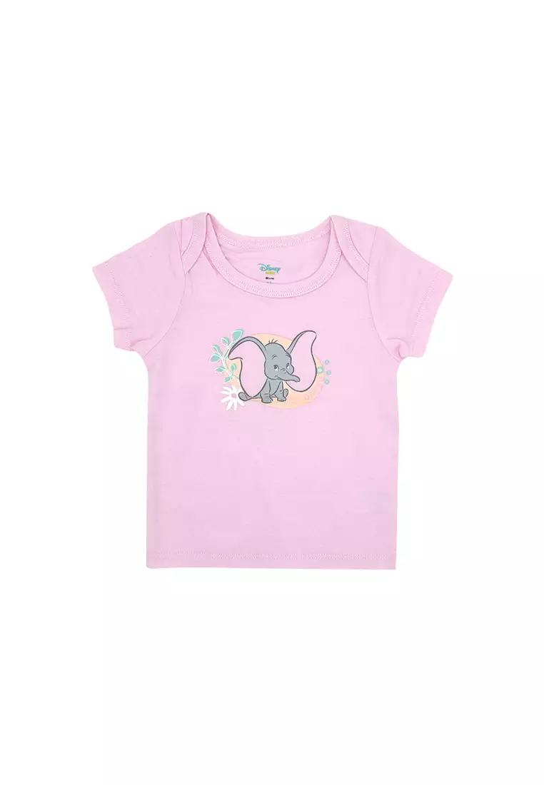 Licensed Newborn Essentials Regular T-Shirt Pack of 3 "Marie,Dumbo & Bambi" - Sweetcorn/Tropical/Orchid