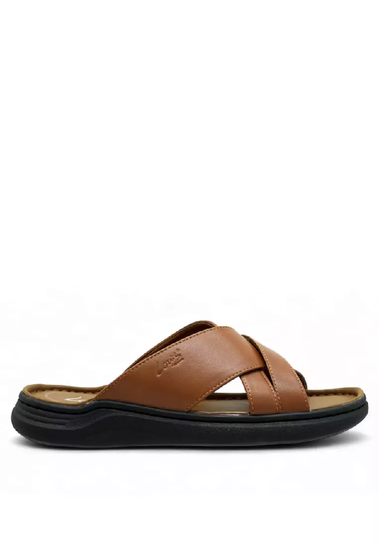 Discount on Louis Cuppers  shoes - SKU: Louis Cuppers Men Slip On Faux Leather Classic Casual Sandals - 250141253