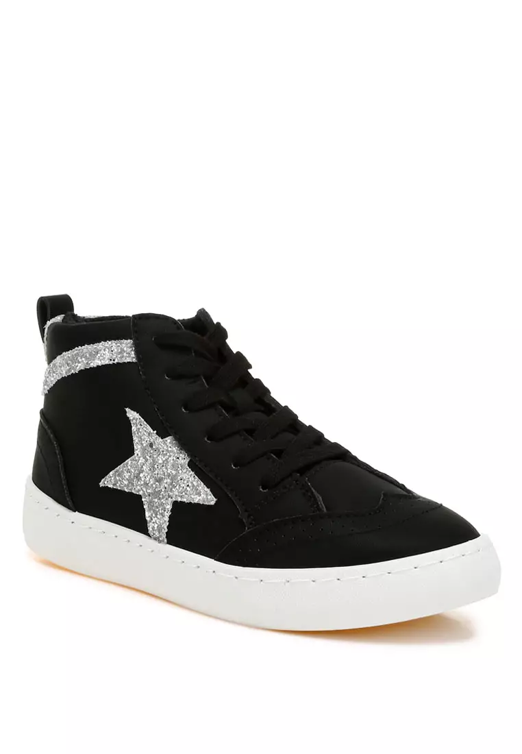 Star High Ankle Sneakers in Black