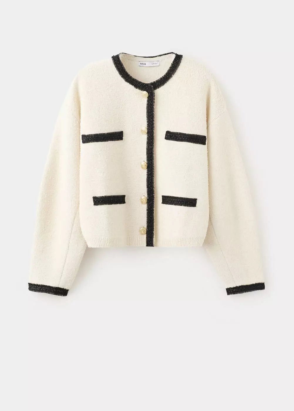 Cardigan ribbed kontras