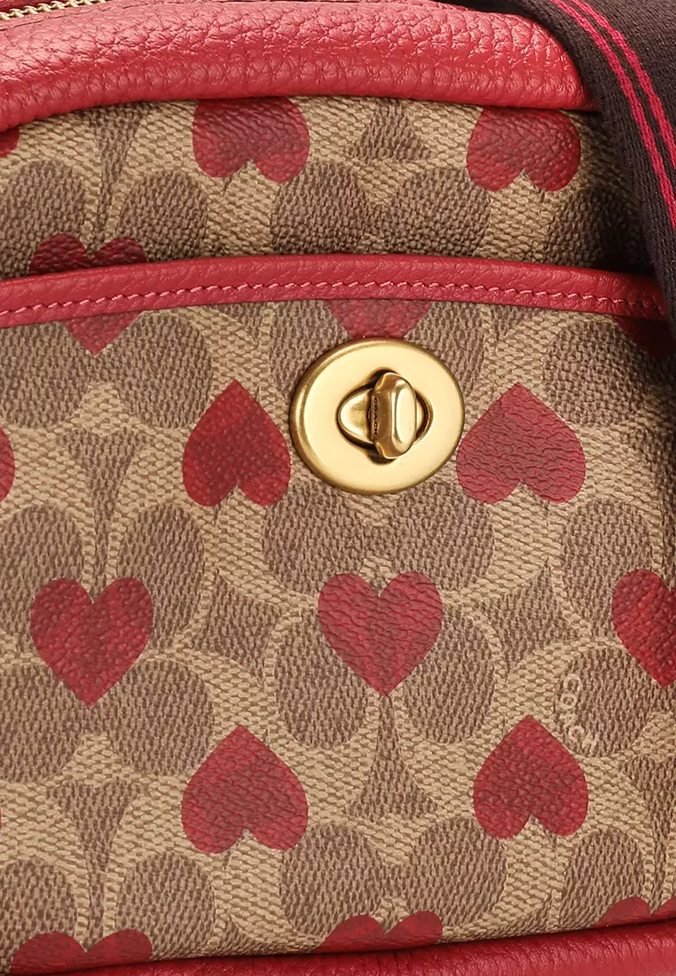 Buy Coach Coated Canvas Signature Heart Print Camera Bag with bing