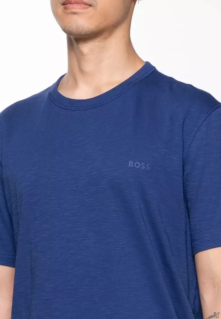 Logo Slub Cotton T-Shirt - BOSS Orange