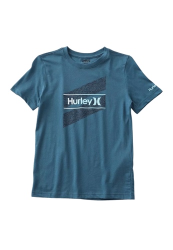 Hurley blue Hurley Banner Short Sleeve Tee (Big Kids) 7098AKA0BB73D9GS_1