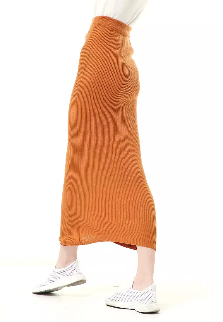 Deliana Rok Rajut Kancing Bawahan Wanita Premium Quality - Coral