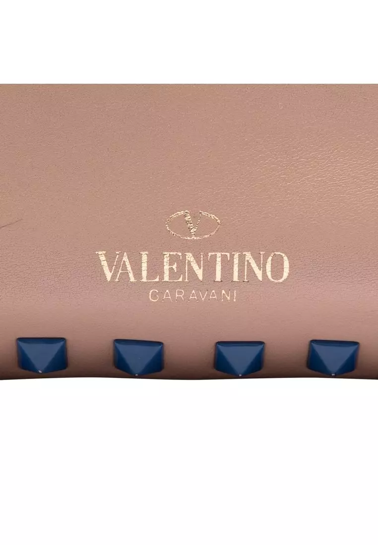 Pre-Loved Valentino Mini Leather Colorblock Rockstud Trapeze Satchel