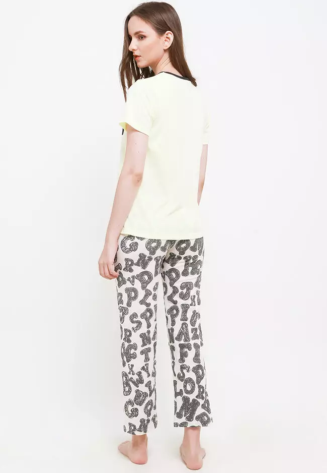 Pyjama Short Sleeve Long Pants Sleepwear