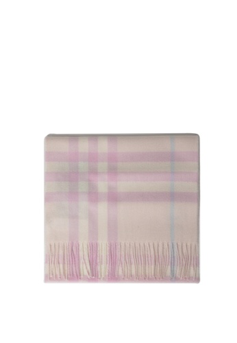 BURBERRY pink The Classic Check Cashmere Scarf Scarf 7F205ACC2F2D44GS_1