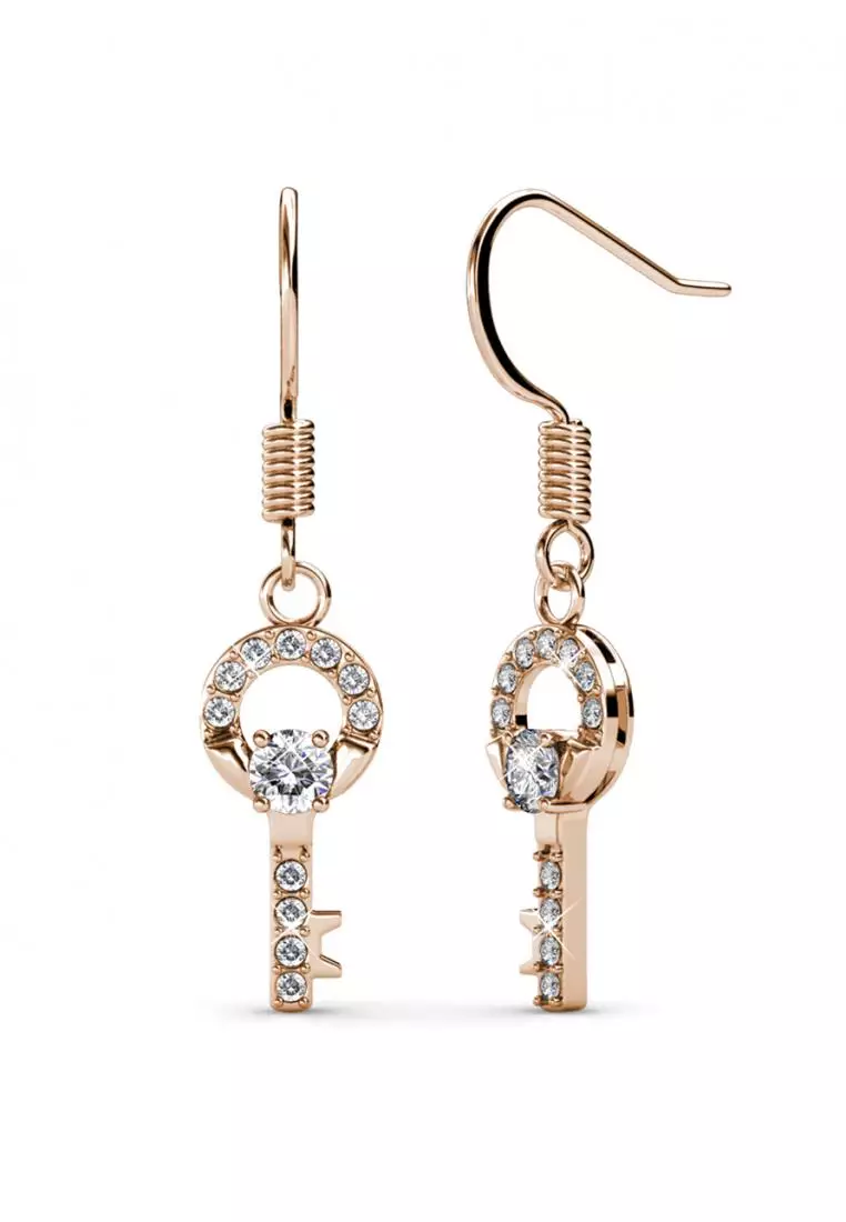 Camilla Key Earring RG - Anting Crystal Swarovski by Her Jewellery