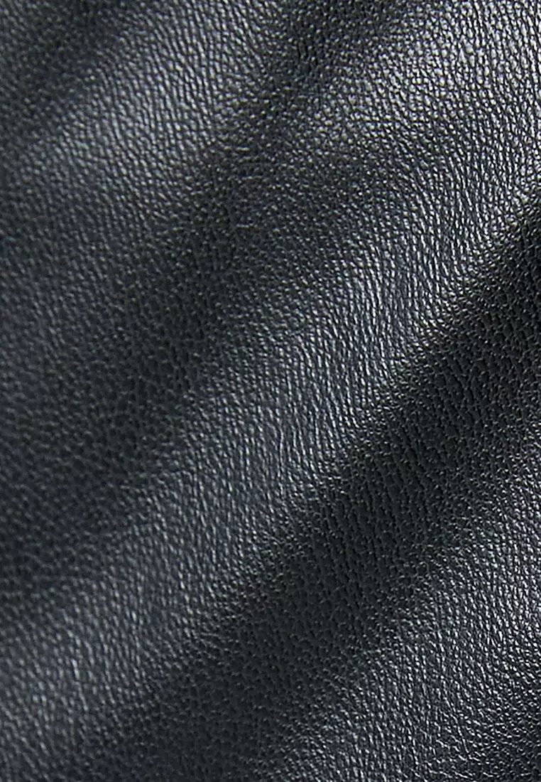 Faux Leather Straight Pants