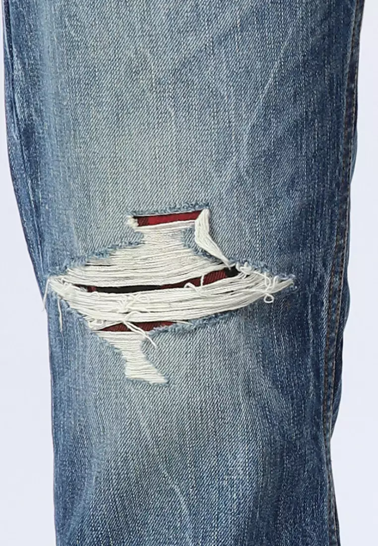 801 Reguler Fit Handcrafted Jeans BLUE PATCHES - Celana Panjang Denim Pria