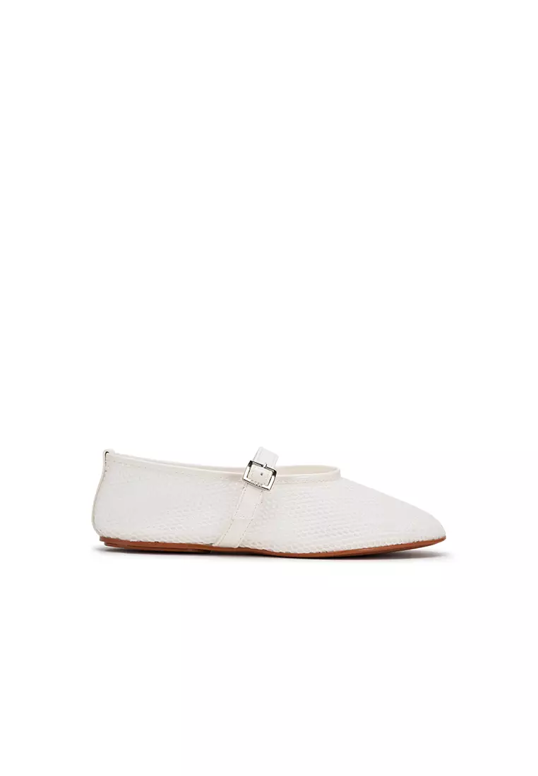 Discount on Nose  shoes - SKU: MESH MARY JANE BALLERINA FLATS