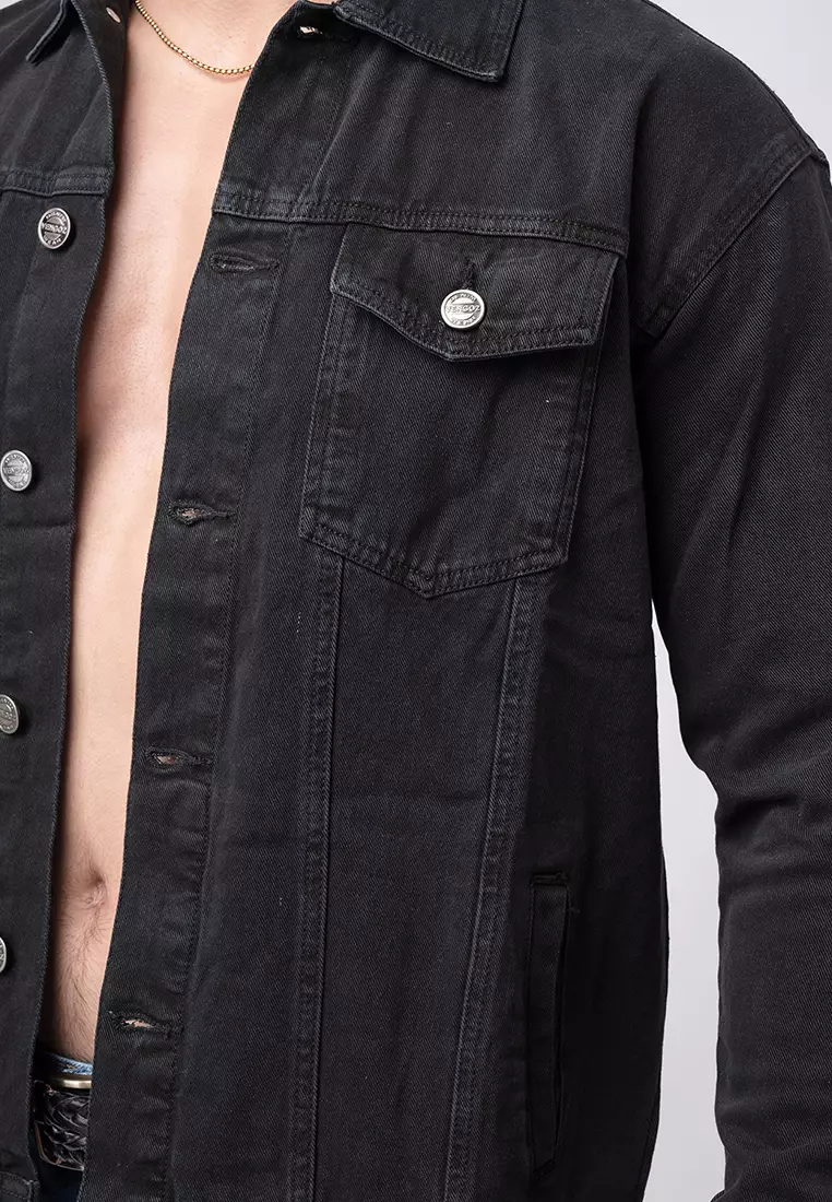 Jacket Jeans Solid Black Premium