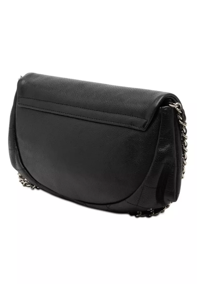 Pre-Loved Chanel Cc Caviar Half Moon Wallet On Chain