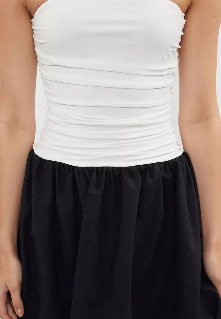 A-Cut Color Block Mini Dress