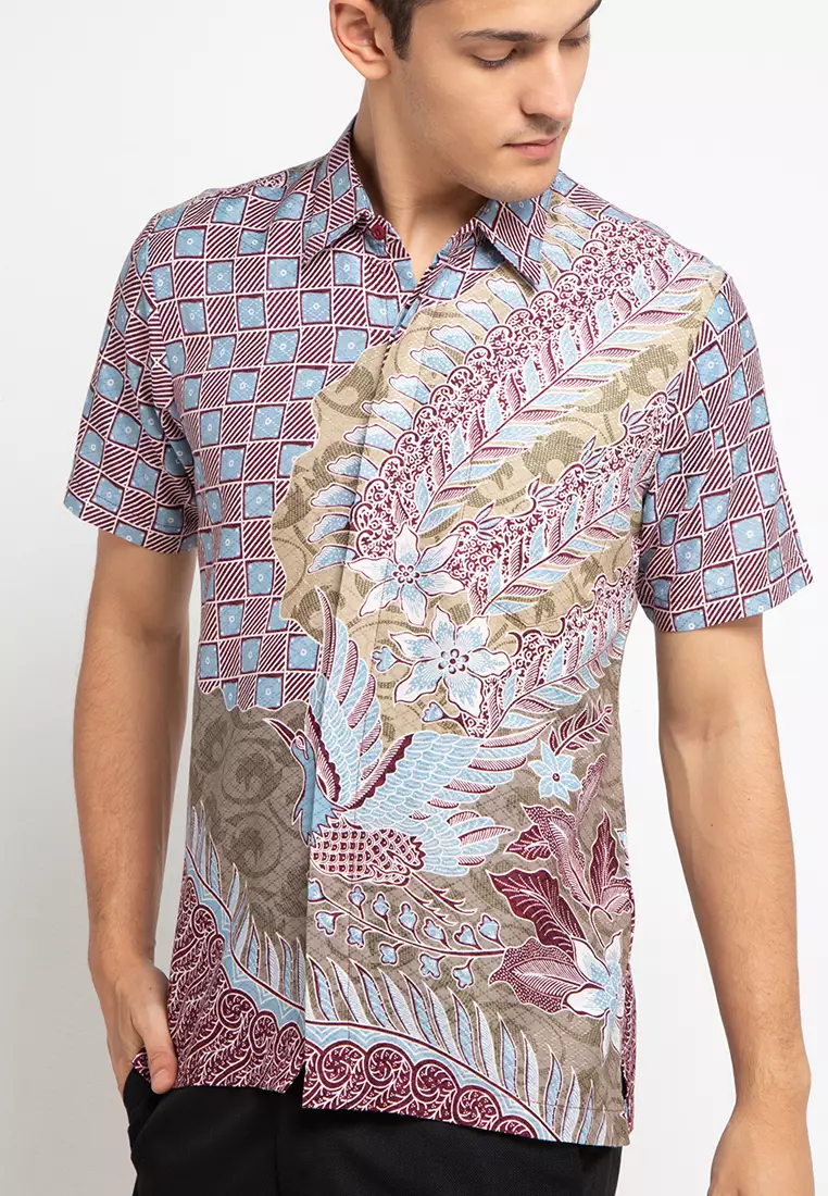Kemeja Batik Pria - Bhatara Batik Orlando- Atasan Kemeja Batik Lengan Pendek