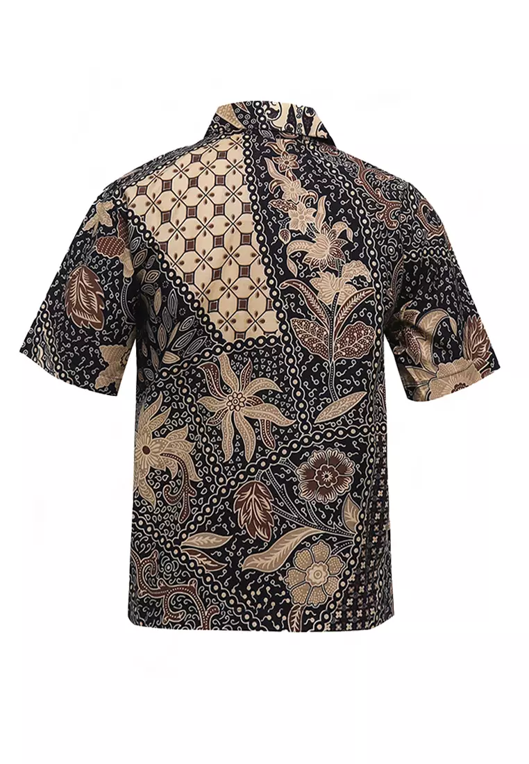 Baju Batik Anak Laki Laki Gesra Plain Lengan Pendek