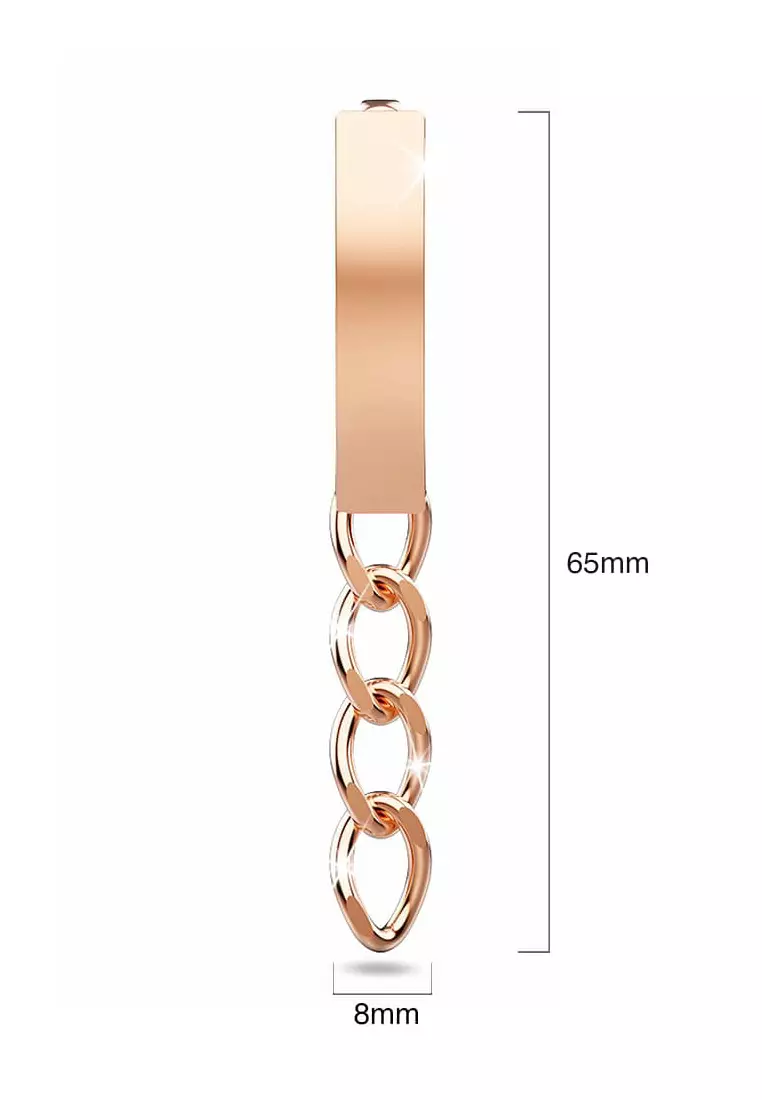 Royal Chain Stud Earrings in Rose Gold