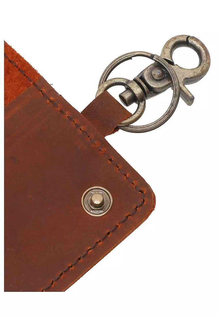 Elgreno Dompet STNK Gantungan Kunci Mobil Motor Handmade Material Genuine Leather Kulit 344 ORIGINAL - Brownch