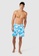 Piping Hot blue Mid-Thigh Tropical Sustainable Swim Shorts with Drawstring 5B9B0USC40784DGS_4
