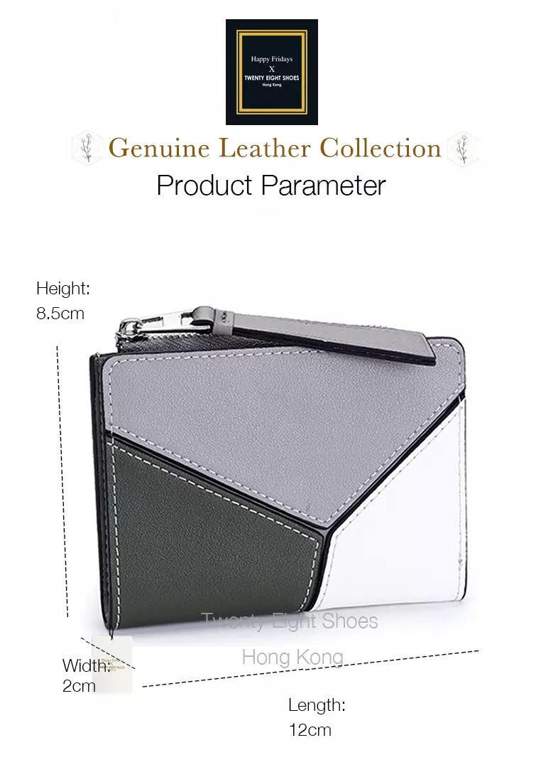 Genuine Leather Color Patching Bifold Wallet JW YT-109