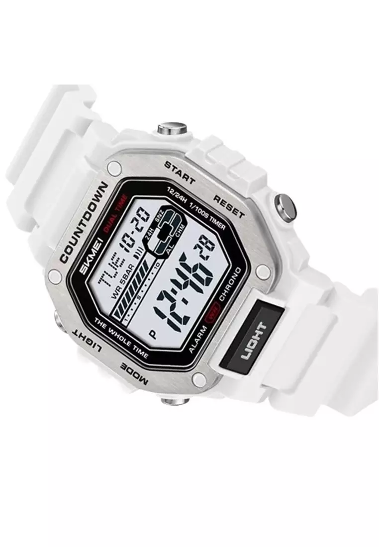 Jam Tangan Pria SKMEI Digital 2522 White Water Resistant 30M ORIGINAL - White
