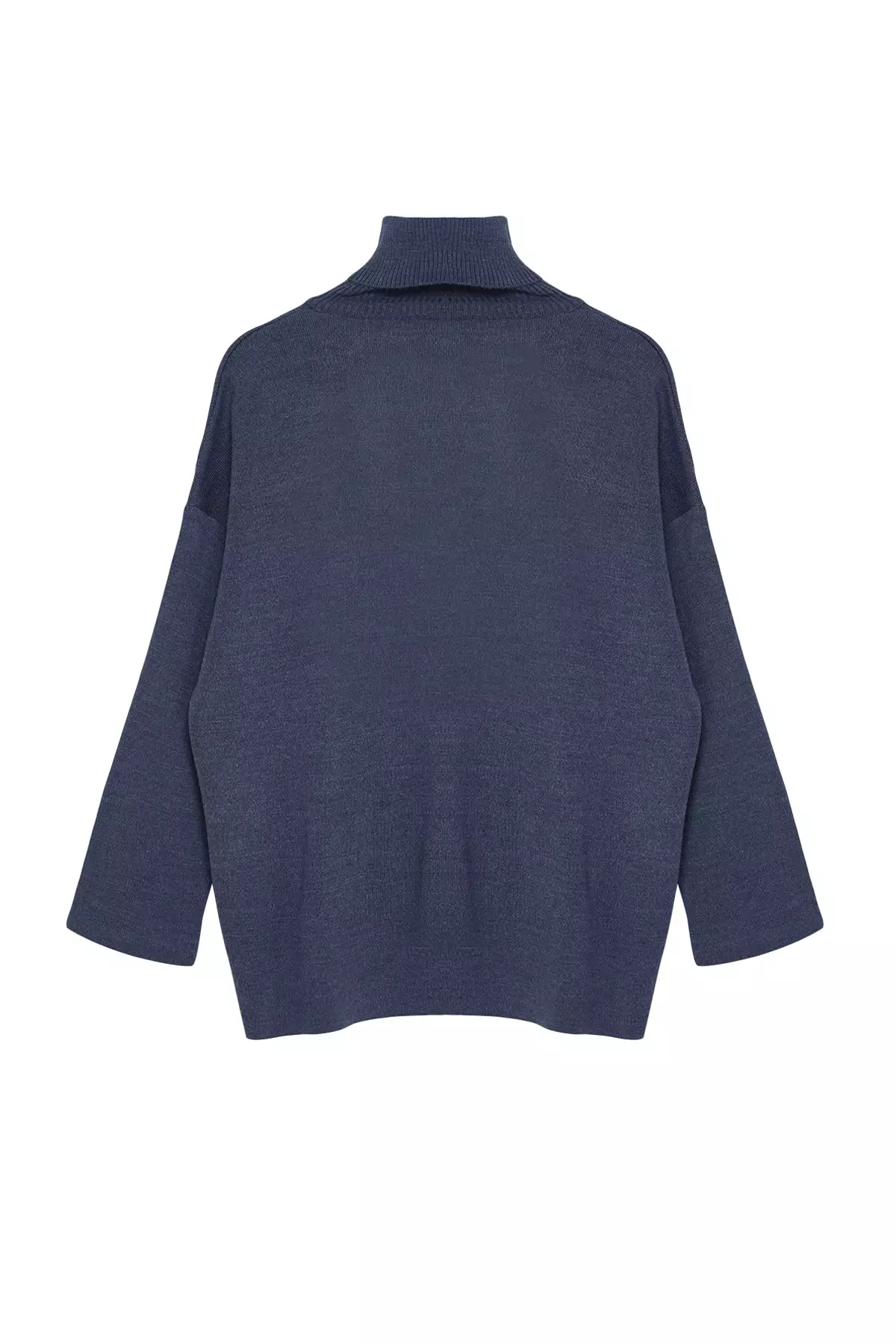 Indigo Wide Pattern Basic Knitwear Sweater