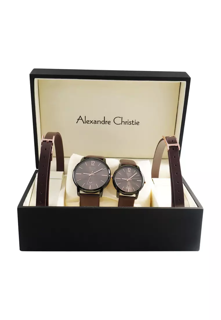 Alexandre Christie AC 8669 M/LDLIPGRRG Jam Tangan Couple Leather Strap