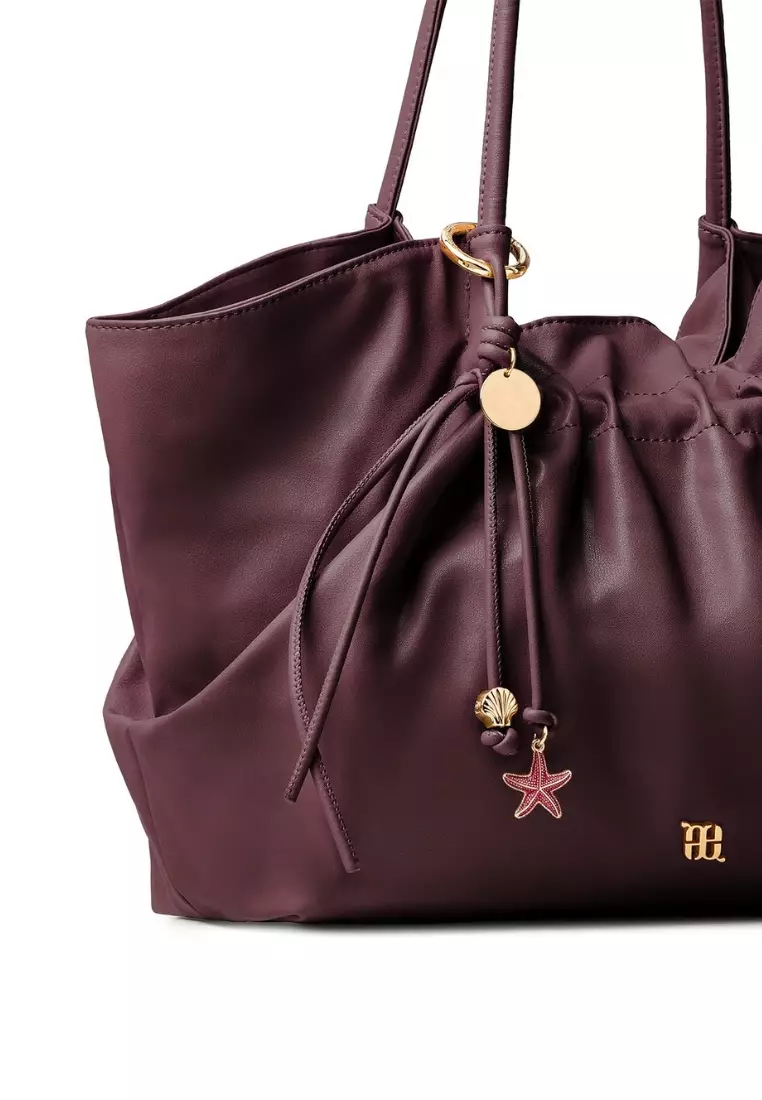 Starfish Shell Charm - Burgundy