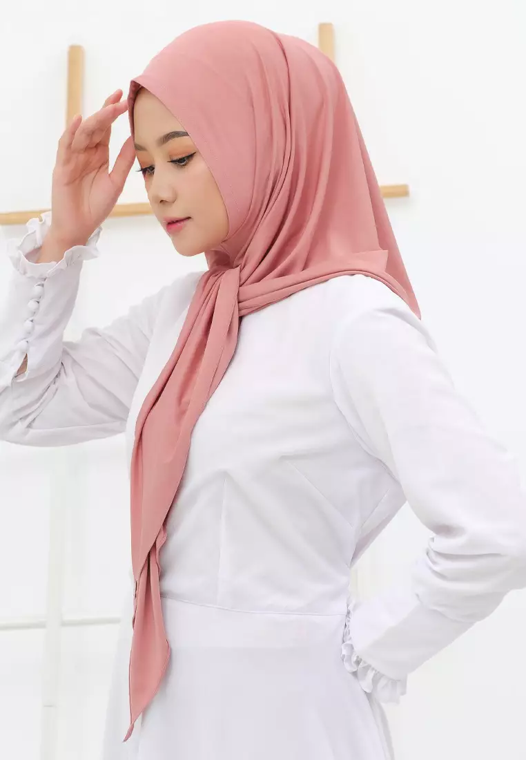 Jilbab Wanita Instan Curve Hijab Dusty Pink