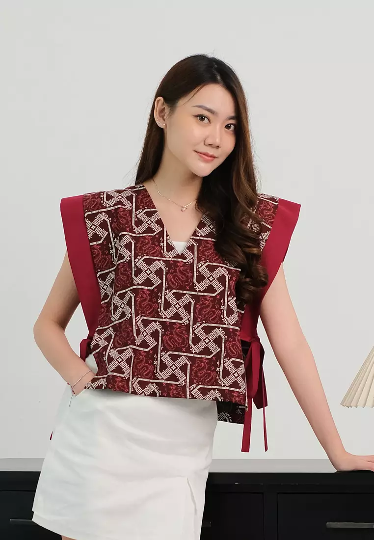 My Aksa Batik Wanita Vest Outer Naga Cita Red