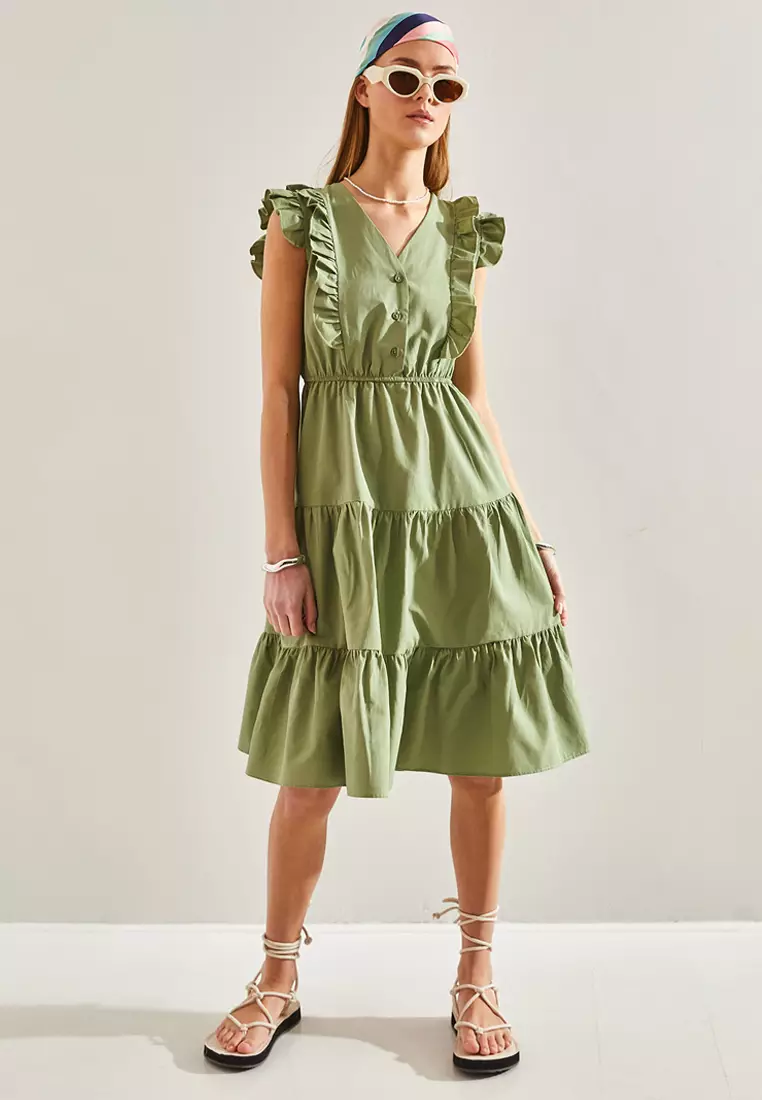 Frilly Buttoned Dress