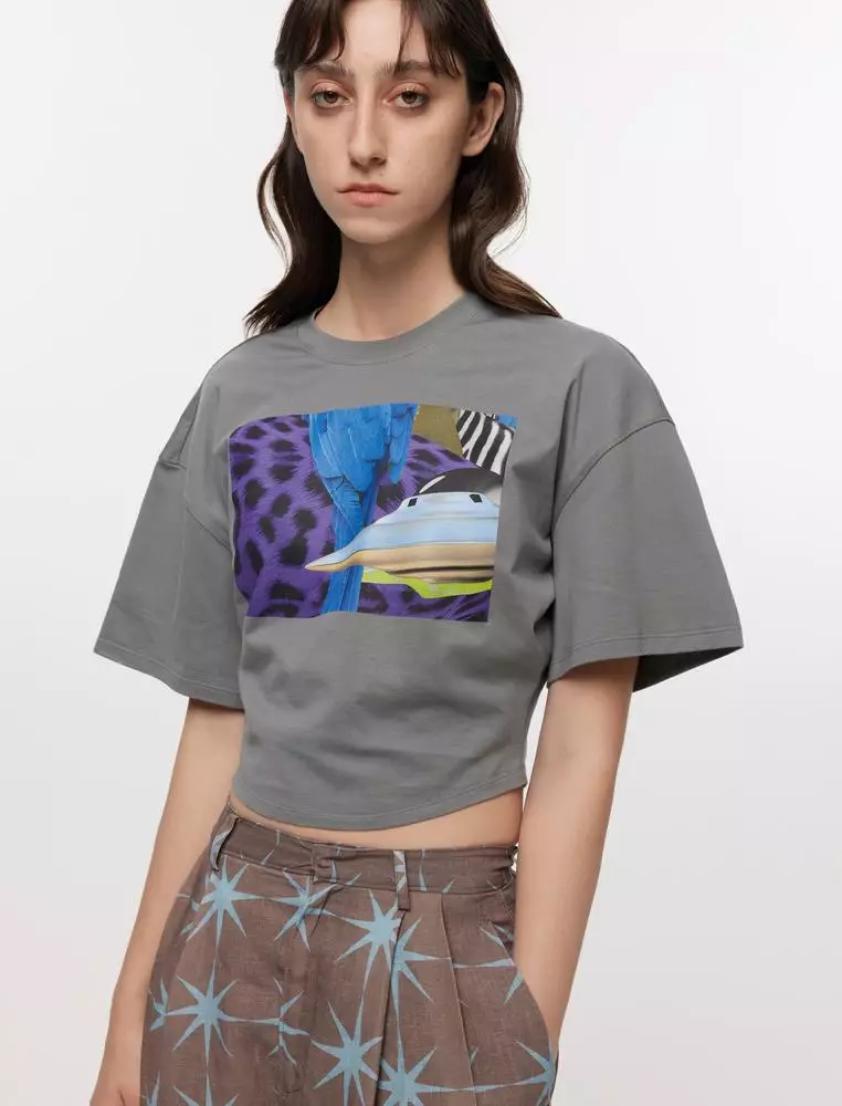 JNBY Women's Cropped Printed T-Shirt